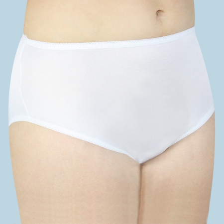 Ladies White Cotton Incontinence Pants - 100ml - Size 28/30"