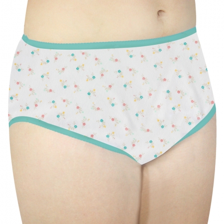 Ladies Floral Cotton Incontinence Pants - 300ml - Size 28/30"